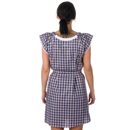 Stella Dress Women blue checked L